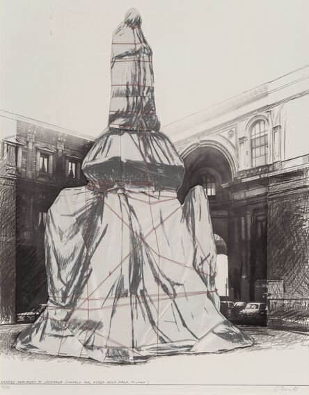 Christo, ‘Wrapped Monument to Leonardo (From Project for Piazza della Scala, Milan)’, 1971