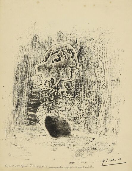 Pablo Picasso, ‘Tête avec plume et tarlatane (Ba. 572 bis)’, 1932