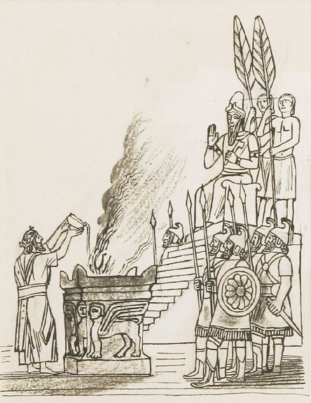 Edward Bawden, ‘AHAZ BEFORE THE ALTAR' - ILLUSTRATION TO KINGS II, CHAPTER 16, FOR THE OXFORD ILLUSTRATED BIBLE’