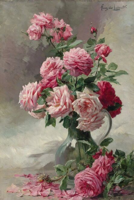Albert-Tibule Furcy de Lavault, ‘A Vase of Pink Roses’
