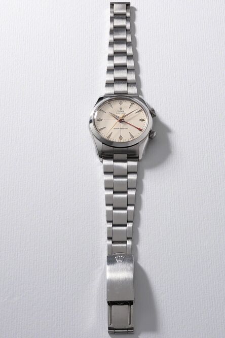 Tudor, ‘A fine and rare stainless steel wristwatch with sweep center seconds, alarm and bracelet’, Circa 1958