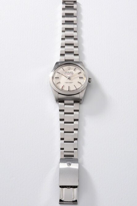 Rolex, ‘A fine and rare stainless steel anti-magnetic wristwatch with sweep center seconds, additional Rolex Jubilee bracelet, gurantee and box’, Circa 1979