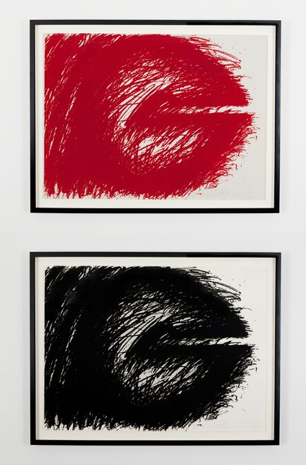 Judith Bernstein, ‘Flocked Red; Flocked Black’, 1976
