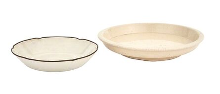 ‘Two Dishes: Chinese Dingyao Foliate-Shaped Dish; Together with a Chinese Dingyao-Type Dish’