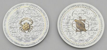 Piero Fornasetti, ‘Two plates from 'Zodiaci' series’, 1965