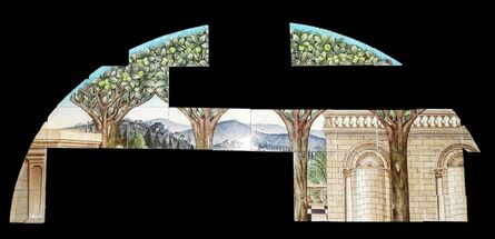 Attributed to Halsey Ricardo, ‘A William De Morgan arched tiled wall panel’