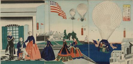 Utagawa Yoshitora, ‘Balloon Ascension in America’, 1867