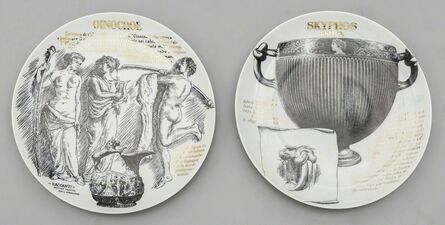 Piero Fornasetti, ‘Two plates 60s.’