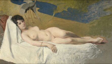 Julius LeBlanc Stewart, ‘Reclining Nude by an Oriental Screen’, circa 1900