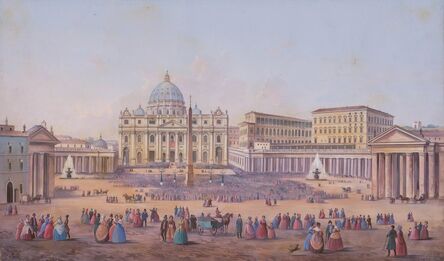 Ippolito Caffi, ‘The Piazza San Pietro, Rome’