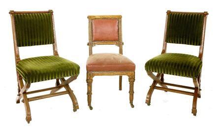 ‘A pair of walnut side chairs’