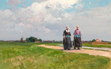 Charles Herbert Woodbury, ‘Afternoon Stroll in Summer, Volendam, Holland,’, 1891