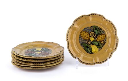 Davide Fabbri, ‘Set of six saucers with vegetable decorations’