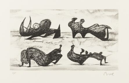 Henry Moore, ‘Four Silhouette Figures (Cramer 283)’, 1973