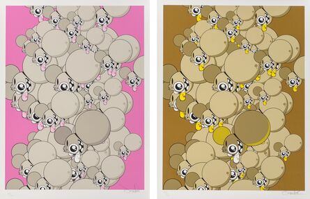 James Marshall (Dalek), ‘Space Monkey Heads (Brown and Pink) (two works)’, 2008