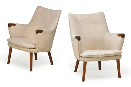 Hans J. Wegner, ‘Pair of lounge chairs (model AP20), Denmark’, des. 1954