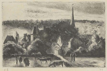 Camille Pissarro, ‘Église et Ferme d’Eragny’, 1890
