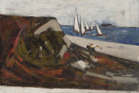 Viola Frey, ‘Coastal with sailboats’