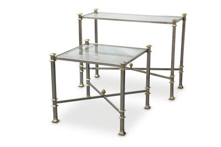 ‘An Italian brushed steel console and side table’, circa 1970s