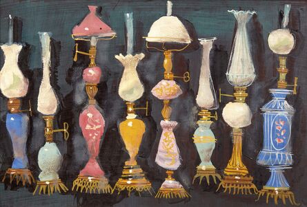 Nicola Simbari, ‘Oil lamps’, executed in the '60 -'70