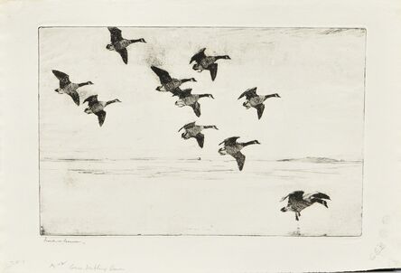 Frank Weston Benson, ‘Three Impressions of Geese Drifting Down’, 1929