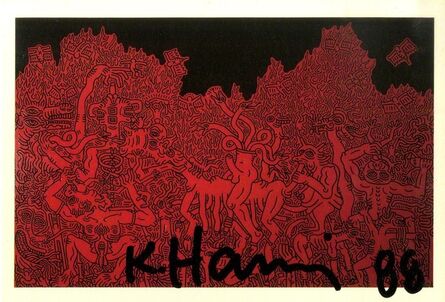 Keith Haring, ‘Hand Signed Card’, 1988