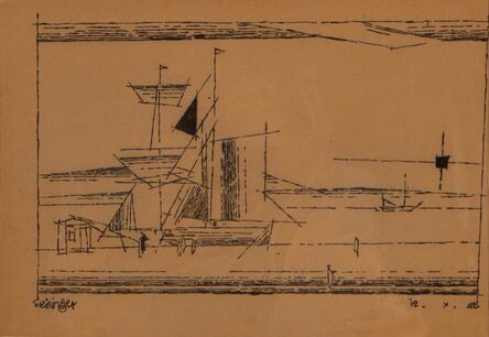 Lyonel Feininger, ‘A Sailing Ship at a Dock’, 1942