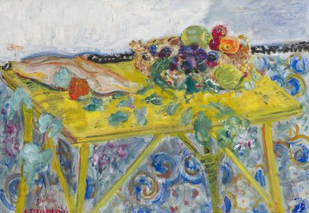 Constantin Andreevitch Terechkovitch, ‘Still life with fruit on yellow table’, 1950