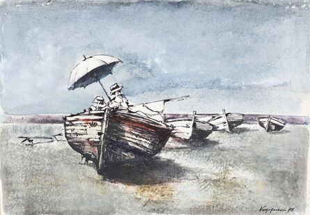 Renzo Vespignani, ‘Barca sulla riva’, 1960
