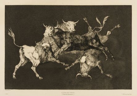 Francisco de Goya, ‘Al Toro y al Aire Darles Calle (Lluvia de Toros), from 'Los Proverbios'’, circa 1824