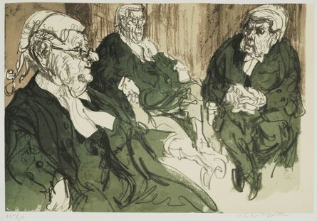 Feliks Topolski, ‘Three Court of Appeal Judges’, c.1980