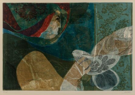 Alvar Sunol, ‘Mujer en espacio azul’, c. 1970