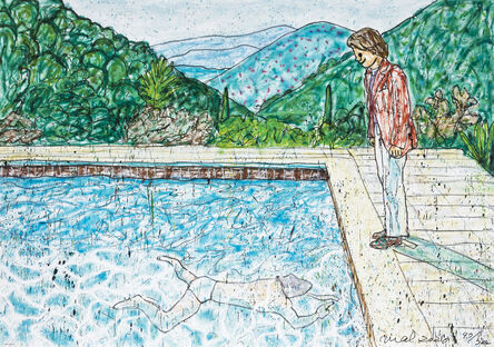 MADSAKI, ‘Portrait of an Artist (Pool with Two Figures) II (Inspired by David Hockney)’, 2020