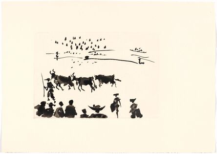 Pablo Picasso, ‘Los Cabestros retiran al Toro Manso’, 1957