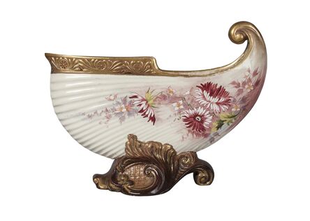 Doulton Crown Lambeth, ‘an earthenware shell-shaped vase’, c.1895