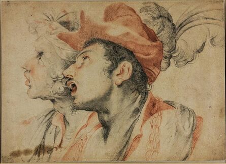 Attributed to Giulio Cesare Procaccini, ‘Heads of Two Men in Fanciful Headgear’