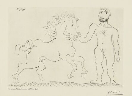 Pablo Picasso, ‘Homme nu debout avec un cheval (B. 304; Ba. 632)’, 1938