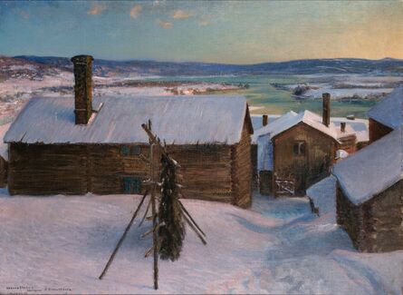 Anshelm Schultzberg, ‘Ullvi-Leksand in Winter’, circa 1903