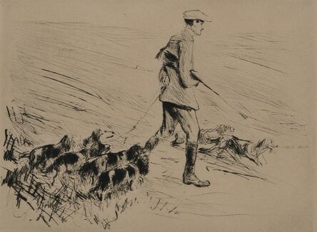 Max Liebermann, ‘Jäger mit Hunden’, 1914