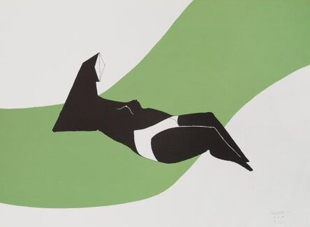 Lynn Chadwick, ‘Reclining Figure on Green Wave’, 1971