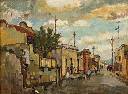 Gregoire Boonzaier, ‘Chiappini Street, Malay Quarter, C Town’, 1956