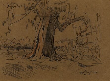 J. H. Pierneef, ‘Large Tree in a Landscape’, 1913