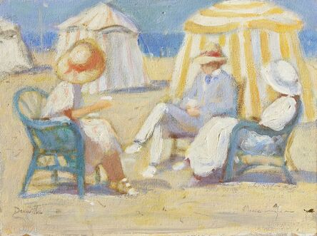 Marie Lefevre, ‘Trois personnages sur la plage de Deauville (Three Figures on Deauville Beach)’