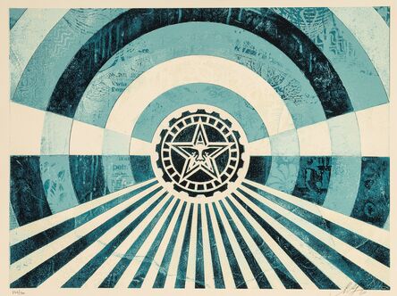 Shepard Fairey, ‘Tunnel Vision Version 2 (Alternate Gold and Blue) (two works)’, 2018