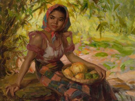 Fernando Cueto Amorsolo, ‘Girl with Mangos’, 1950