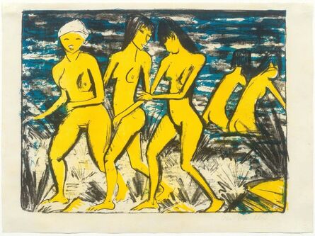 Otto Mueller, ‘Fünf gelbe Akte am Wasser’, 1921