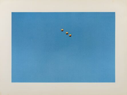 John Baldessari, ‘Throwing three balls in the air to get a straight line (best of thirty-six attempts)’, 1973