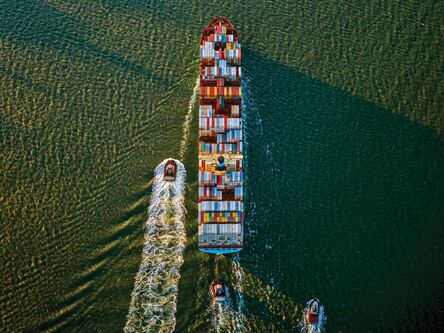 Jeffrey Milstein, ‘Container Ship & Tugs, Upper Bay, NY’, 2017-printed 2018