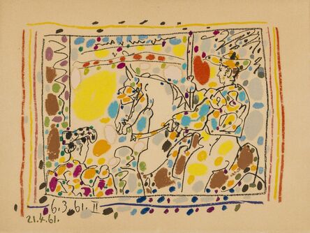 Pablo Picasso, ‘Four plates, from A los Toros avec Picasso (Bloch 1014-47; Cramer 113)’, 1961