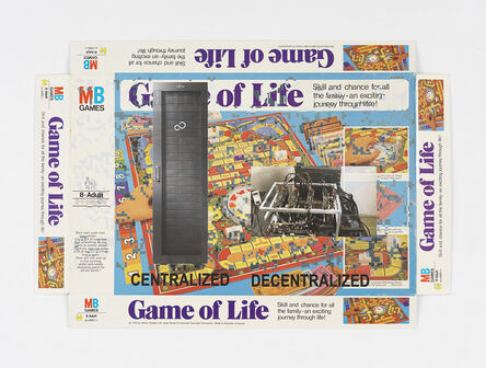 Simon Denny, ‘Centralized vs Decentralized Conway’s Game of Life Box Lid Overprint: 1978’, 2018